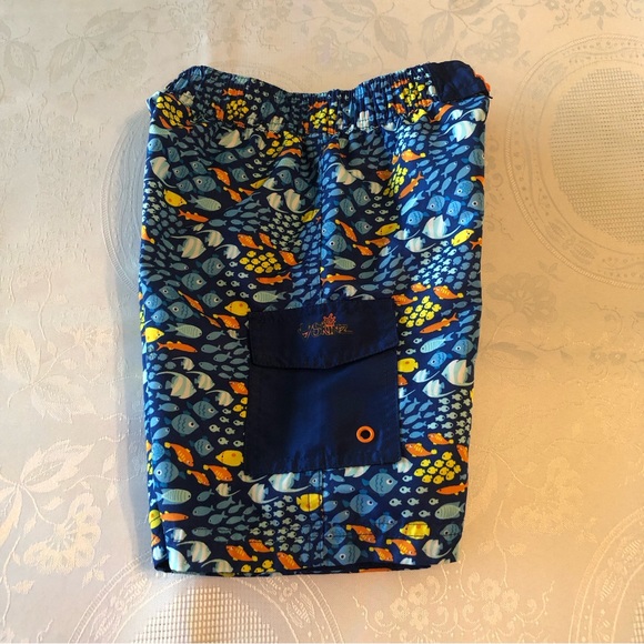 UVSkinz Boys Size 5 Blue Fish Swimming Trunks Baiting Shorts Mesh Lining Pocket - Picture 13 of 16